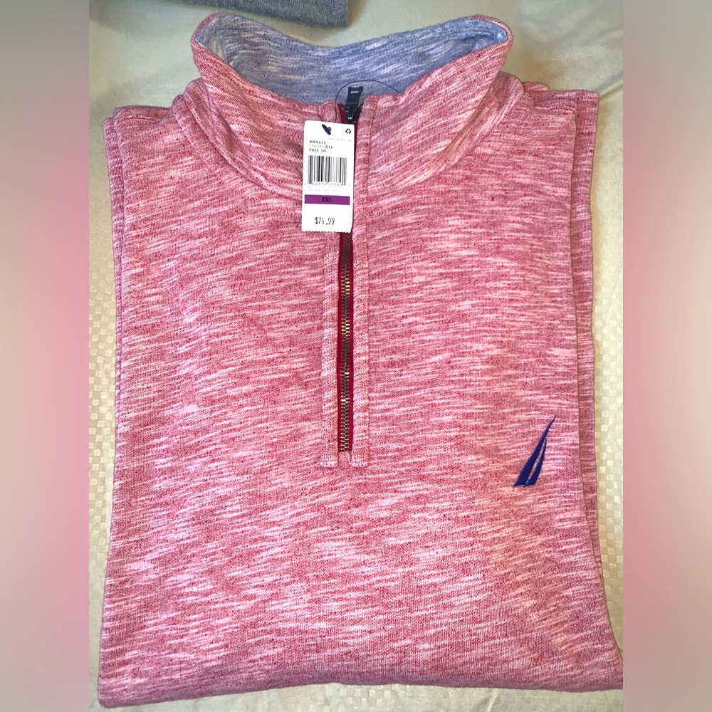 Men Nautica Men’s 1/4 Zip Cotton Long Sleeve Sweater Size XXL